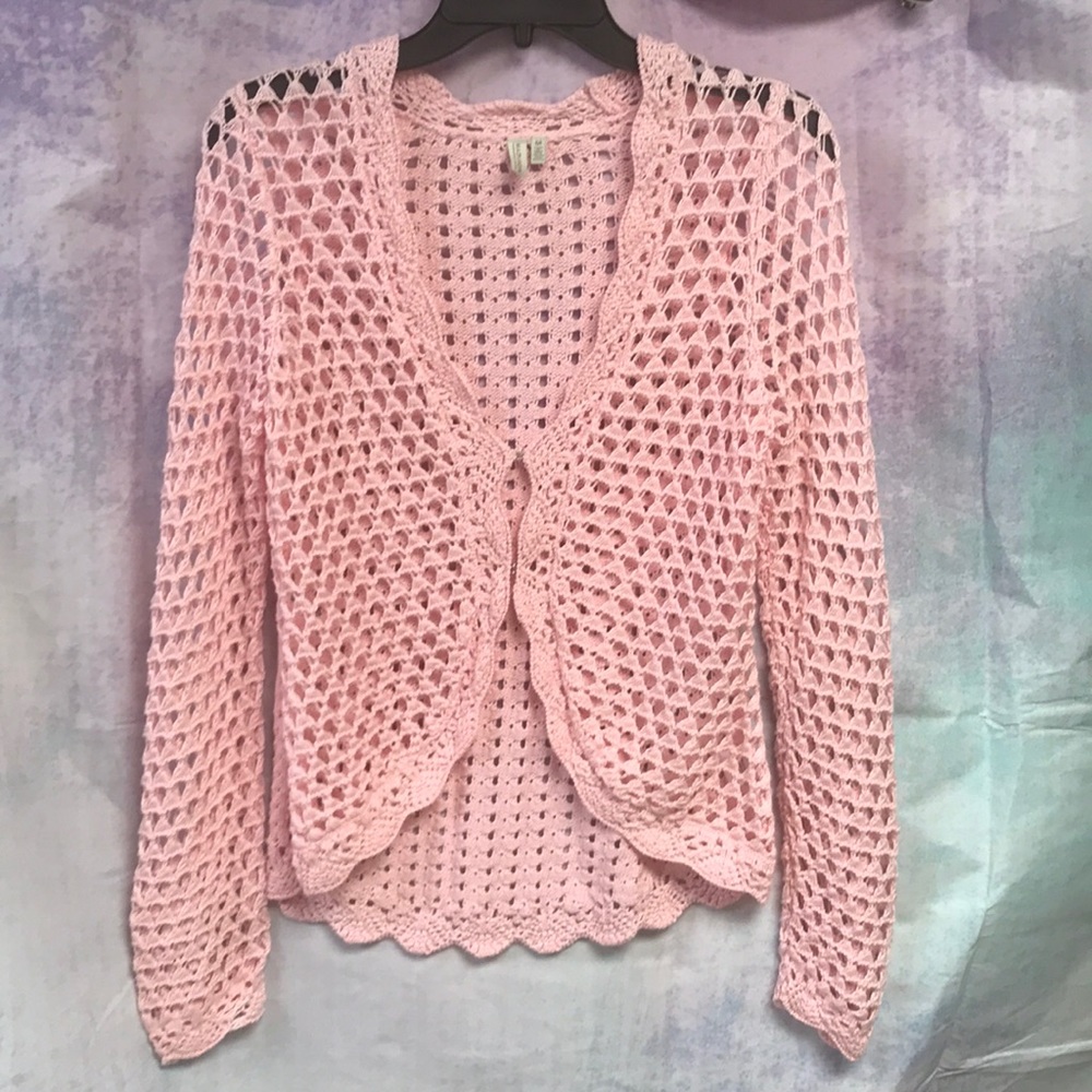 Madison cardigan pink sweater. Size medium